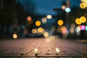 bokeh lumière sur le rue Contexte. ai génératif pro photo