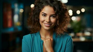 magnifique réussi moderne fort femme femme d'affaires dans Bureau photo