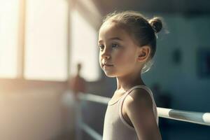 peu ballerine avec cheveux chignon. produire ai photo