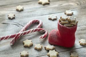 beurre biscuits dans le Noël stockage photo