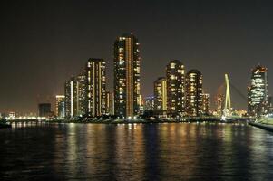 panoramique vue de nuit ville tokyo photo