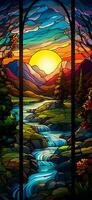 coloré verre mosaïque avec Naturel motifs photo