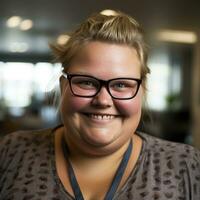 une femme portant des lunettes génératif ai photo