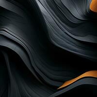 une noir et Orange abstrait Contexte avec vagues génératif ai photo