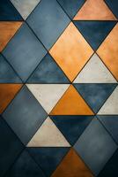 un abstrait Contexte avec Orange bleu et blanc carrés génératif ai photo
