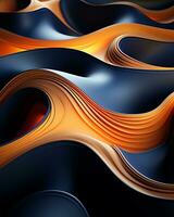 un abstrait conception avec Orange et noir vagues génératif ai photo