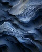 un abstrait bleu vague modèle sur une noir Contexte génératif ai photo