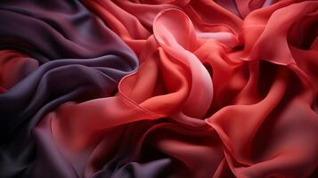 un abstrait image de rouge et violet en tissu génératif ai photo