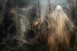 un image de une fantôme avec fumée à venir en dehors de il génératif ai photo