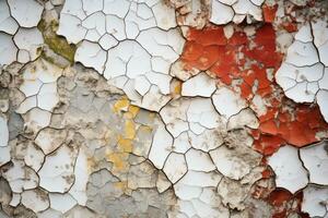 vieux peindre peeling de le mur de un vieux bâtiment génératif ai photo