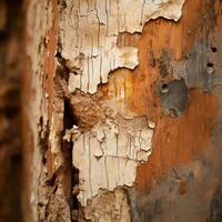 peeling peindre sur le mur de un vieux bâtiment génératif ai photo