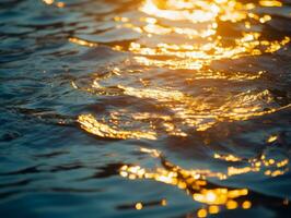 lumière du soleil brillant par le l'eau sur le surface de une corps de l'eau génératif ai photo