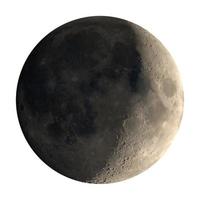 croissant de lune vu avec un télescope, isolé