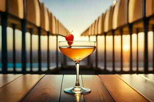 cocktail sur le terrasse. généré par ai photo