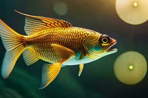 poisson rouge dans le aquarium. généré par ai photo