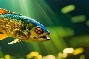 une poisson nager dans le l'eau. généré par ai photo