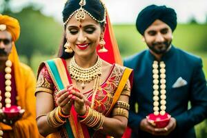 Indien mariage dans Londres. généré par ai photo