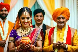 Indien mariage dans Delhi. généré par ai photo