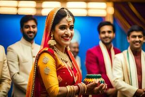 Indien mariage la photographie dans Hyderâbâd. généré par ai photo