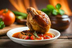 le meilleur poulet recettes pour le vacances. généré par ai photo