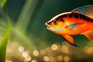 une poisson nager dans le l'eau. généré par ai photo