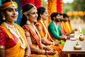 Indien mariage la cérémonie dans Inde. généré par ai photo