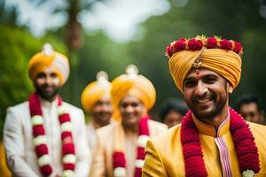 Indien mariage la cérémonie dans Delhi. généré par ai photo