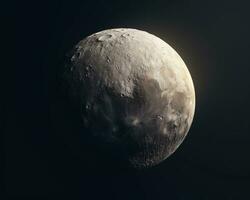 super plein lune avec une foncé nuit Contexte. cinématique style. ai généré photo