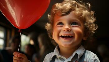 souriant enfant, bonheur, mignon, joyeux, amusant, joyeux, espiègle, jouissance, aimer, innocence généré par ai photo