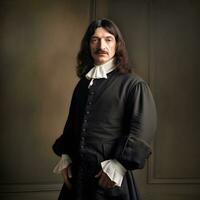 moderne philosophe René descartes réinventé avec génératif ai photo