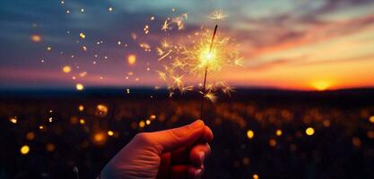 feux d'artifice main lumière ancien la magie Festival Noël cierge magique célébrer nuit la personne vacances Feu ciel photo