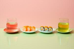 Japon Sushi Japonais nourriture assiette rouleau ensemble traditionnel repas Avocat Fruit de mer photo