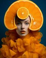 femme Orange fruit beauté photo