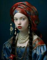 femme art ethnique turban beauté tradition photo