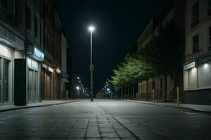 vide espace sur le rue sur le nuit. Contexte. ai génératif pro photo