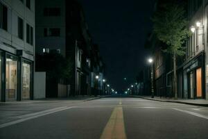 vide espace sur le rue sur le nuit. Contexte. ai génératif pro photo