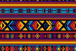 sans couture géométrique africain modèle. ethnique ornement sur le tapis. aztèque style. tribal ethnique texture. vecteur illustration pour la toile conception ou imprimer, ethnique en tissu modèle, ai généré photo
