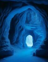 la grotte entrée dans bleu illustration photo