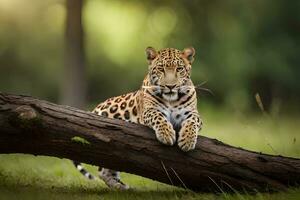 jaguar sur une enregistrer. généré par ai photo