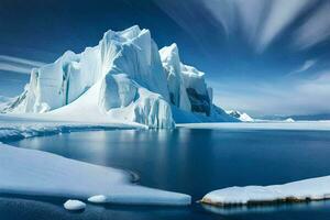 le icebergs sont flottant dans le l'eau. généré par ai photo