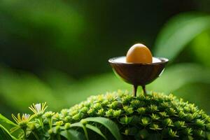 photo fond d'écran le œuf, le fleur, le vert, le fruit, le fruit, le fruit. généré par ai