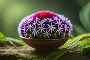 une fleur dans une bol. généré par ai photo