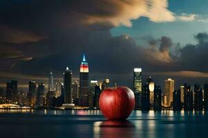 le Pomme dans le ville. généré par ai photo