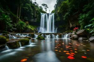 cascade dans Bali, Indonésie. généré par ai photo