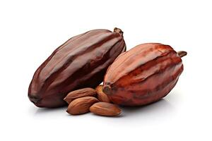 cacao isolé sur blanc Contexte ai généré photo