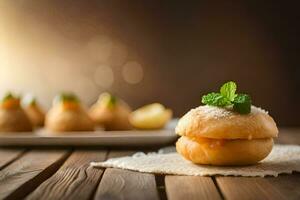 petit Pâtisserie avec une citron sur Haut. généré par ai photo