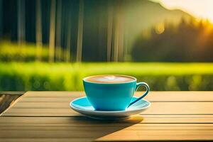 café tasse sur le tableau. généré par ai photo