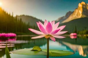 le lotus fleur est une symbole de éclaircissement et le Puissance de le esprit. généré par ai photo