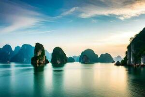 le Ha longue baie dans vietnam. généré par ai photo