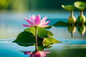 lotus fleur dans le l'eau. généré par ai photo